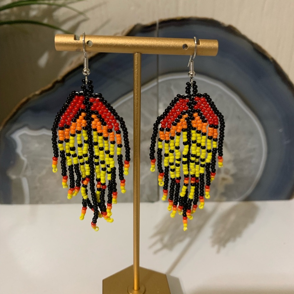 Hand made Native American/ boho style Beaded Earrings